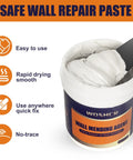 All In One Drywall Repair Kit With 8.5 Oz White Wall Putty and scraper shown for easy hole repairs