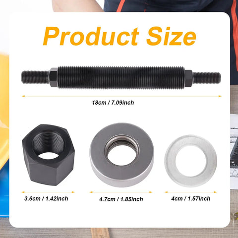 Chevy Harmonic Balancer Installer Tool for Small Block and Big Block Cranks parts and dimensions overview