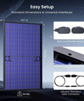 Bang For Buck Killer Energy 450W Bifacial Solar Panels 2 Pack with detailed dimensions and features for easy setup.