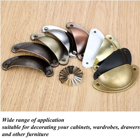 Old School Cool Vintage Brass Cup Knobs With Yellow Bronze Antique Finish For Dresser And Cabinet Drawer Upgrade in various finishes.