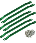 Metal Monkey Bars Set With Six 21.5 Inch Rungs, Includes Hardware, Built Tough For Backyard Swing Sets, Green Steel Ladder