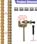 CILOYU 35 Chain Mini Bike Chain Breaker; metal tool with clamp beside gold bike chain links