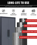 Material layers of 16 Piece Garage Storage Cabinet System, illustrating SPCC cold rolled steel construction.
