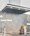 Extra Thick 3/8 Inch 16x50 Activated Carbon Filter Sheet With MERV 7 for range hood installation in modern kitchen