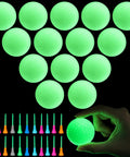 Glow In The Dark Golf Practice Ball Set With 20 Glow Balls And 20 Rubber Tees 42 Point 6 Mm Size For Night Training In Your Backyard Driving Net Charge Under Light No LED Or Batteries Needed For After Sunset Golf Practice