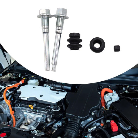 Premium Auto Rear Brake Caliper Slider Pin Kit, steel pins and rubber seals shown for brake caliper repair