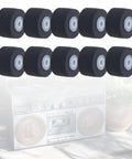 Get Your Casette Tape Recorders Running Smooth Again With This 10 Pcs Pinch Roller Drive Replacement Kit For Easy DVD And Video Machine Fillet Repair Upgrade Now - ten black rubber pinch rollers for VCR repair.