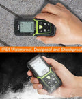 Laser Distance Meter With 393 Feet Range And All Day Battery Life Built In Li Ion Battery And Electric Angle Sensor in use