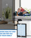 Living room with Replacement Air Purifier Filters For YIOU And Elechomes P1801 P1802 3 Stage Filtration System