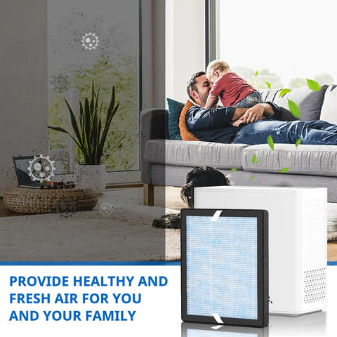 Living room with Replacement Air Purifier Filters For YIOU And Elechomes P1801 P1802 3 Stage Filtration System