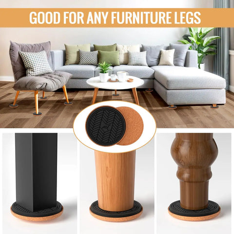 Heavy Duty Felt Furniture Sliders For Hardwood Floors And tile Pads Protecting Your Home From Scratches While Moving Sofas Dressers And Heavy Appliances With Ease In This Eight Pack Set on various furniture legs.