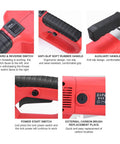 Close-up of Built Rock Solid 2300W Electric Pipe Threader Kit controls, featuring ergonomic handles and power switches for plumbing repair.