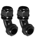 2 Pcs M25 Cable Gland Set 90 Degree Nylon Elbow Joint IP68 Waterproof Spiral Adjustable Cord Connector With Gaskets For 13 To 18 Mm Wires