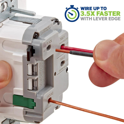 Wiring a White Rocker Slide Dimmer Switch For LED And Incandescent Bulbs 150 Watt Single Pole or 3 Way Wall Control.