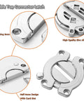 Say Bye To The Wiggle Heavy Duty Zinc Alloy Table Top Connectors With Secure Latch and Rock Solid Board Locking Hardware for Bulletproof DIY Furniture and Sturdy Desk Setup Includes Screws, showing close-up of latch.