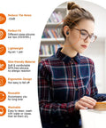 Person using Reusable Silicone Ear Plugs For Sleeping And Noise Reduction 33 dB Snoring Travel Work Study And Concerts Comfortable Fit With 8 Tip Sizes XS S M L In Black while reading