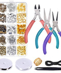All In One Jewelry Repair Kit With Pliers, Beading Tools, Elastic Wire And Cord, 450 Beads And Supplies for DIY Jewelry Making