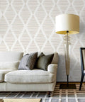 Beige and white stripe peel and stick wallpaper self adhesive vinyl roll for walls and cabinets waterproof and removable
