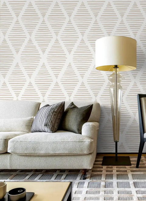 Beige and white stripe peel and stick wallpaper self adhesive vinyl roll for walls and cabinets waterproof and removable