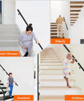 Straight Up Heavy Duty 3 Ft Black Aluminum Stair Handrail With 1.5 Inch Pipe Wall Mounted For Indoor Stairs And Porches 400 Lb Load Capacity Built Like A Tank With Smooth Powder Coat Finish used by different users.