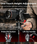 Person adjusting Carbon Fiber Camera Monopod With One Touch Height Adjustment And 5kg Payload Ball Head