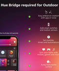 Hue Bridge app interface on smartphone for Appear Outdoor Smart Wall Light With White And Color Ambiance LED Weatherproof Porch Patio Front Door Lighting That Slaps 1 Pack Requires Hue Bridge Control From App And Voice