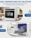 Portable Countertop Dishwasher High Temp Wash And Air Dry Dual Spray Arm Tight Apartment Fix For Renters No Drama Setup Knocks Out Grime Heavy Duty Sink Rinser Everyday Kitchen Game Changer Slick Build with high-temperature hot air drying feature.