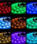 66Ft RGB LED Strip Lights With 600 High-Density LEDs, Music Sync, Remote And Bluetooth App Control, array of colors display