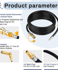 Upgraded 18 Foot RV Quick Connect Propane Hose With Elbow Adapter For RV To Grill Low Pressure Direct Connect And 17 Inch Or 22 Inch Blackstone Griddles Or Grills