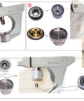 15Mm Metal Snap Fastener Kit With Pliers And Adapter 40Set Dope Black Button Snaps for leather, denim, and DIY crafts.