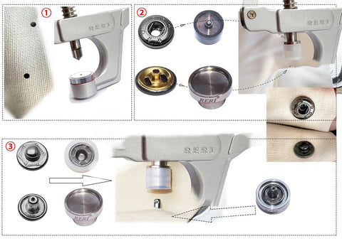15Mm Metal Snap Fastener Kit With Pliers And Adapter 40Set Dope Black Button Snaps for leather, denim, and DIY crafts.