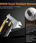 338906 dryer radiant sensor for gas dryer repair kit with igniter, gas valve coil and flame sensor, parts 279311 279834 338906.