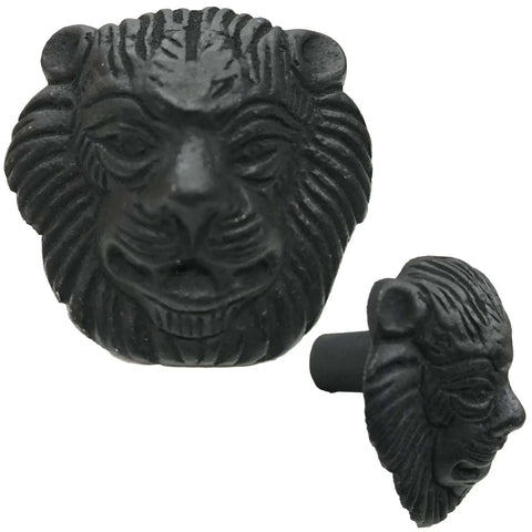 Lion Face Mane Style 2 Inch Cast Iron Pull For Barn Doors Cabinets And Drawers Black Rustic Hardware For Gates Farmhouse Decor