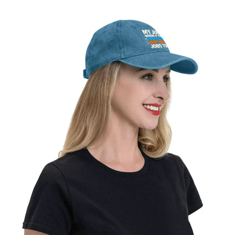 Woman wearing Low Profile Lightweight Cyan Blue Cap Unisex Hat With Adjustable Buckle For Women And Men Breathable Everyday Comfy All Day Wear