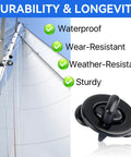 Twist-lock fasteners, black plastic, 40-piece marine-grade set for boats and RVs.
