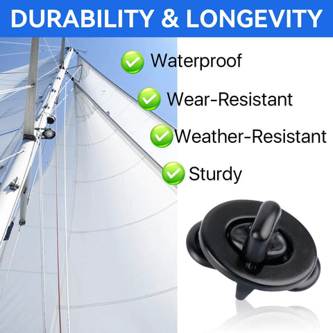 Twist-lock fasteners, black plastic, 40-piece marine-grade set for boats and RVs.