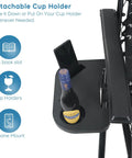 Close-up of cup holder on Zero Gravity Outdoor Lounge Chairs Set of 2 with removable pillows, featuring cup holder and phone slot.