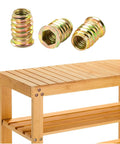 40 Pack 1 Quarter Inch 20 Threaded Inserts For Wood With Hex Drive Screw In Nutserts used in wooden furniture assembly.