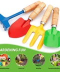 Beefy Built To Last Garden Tool Set with shovel trowel rake fork real metal tools hardwood handles outdoor gear