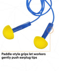 Express Pod Plugs Ear Plugs Corded Push To Fit With Blue Grips And Pillow Pack for clean hygienic isolation and comfort