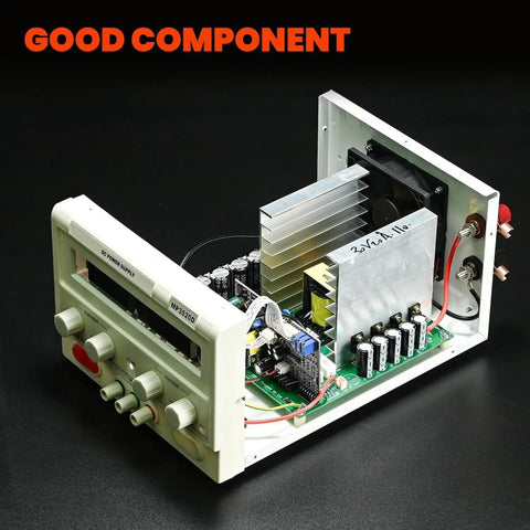 Bench Power Supply 0 To 30V 0 To 20A Variable DC Regulated Pro Grade Power Source internal view with circuit components