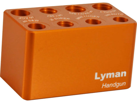 Handgun Ammo Checker Gauge Block Kit In Orange For Fast Reload Verification And Precise Cartridge Checks Pro Grade Pistol Reloading Tool Easy To Use Durable Construction, orange 6061-T6 aluminum Lyman handgun gauge block