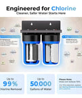 Two Stage Whole House Water Filtration System With 10 Inch Sediment Filter And CTO Carbon Filter No Fuss 1 Inch Inlet And Outlet