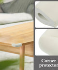 Foam Corner Protectors Set 12 Pcs U Shaped Edge Guards White for furniture and photo frames, shown on a table edge.