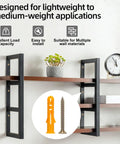 Display of a shelf installed with Drywall Anchors And Screws Kit 286 Piece Assortment With Plastic And Zinc Anchors for lightweight uses