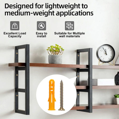 Display of a shelf installed with Drywall Anchors And Screws Kit 286 Piece Assortment With Plastic And Zinc Anchors for lightweight uses