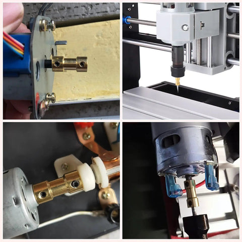 Brass Shaft Coupling Connector For Motor Shaft Extension From Three Point One Seven Millimeter To Four Millimeter Ten Pack Includes Two Allen Wrenches And Forty Screws in CNC and motor setups