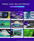 Collage of UV curing applications for Big League Resin Curing Box 2400W Featuring 365Nm 395Nm And 405Nm Uv Lamps.
