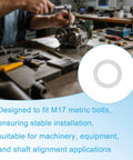 Pro Grade M17x24mm Shim Washer Kit For Machinery Alignment In 304 Stainless Steel 48 Pieces With Precision 0.1mm 0.2mm 0.3mm And 0.5mm Thicknesses For Easy Gap Tuning And Rock Solid Bolt Fits, M17 shim washer for shaft alignment