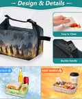 Cowboy Rides A Horse Across The Desert Insulated Lunch Bag with easy-to-clean design, buckle handle, keeps meals cold or warm